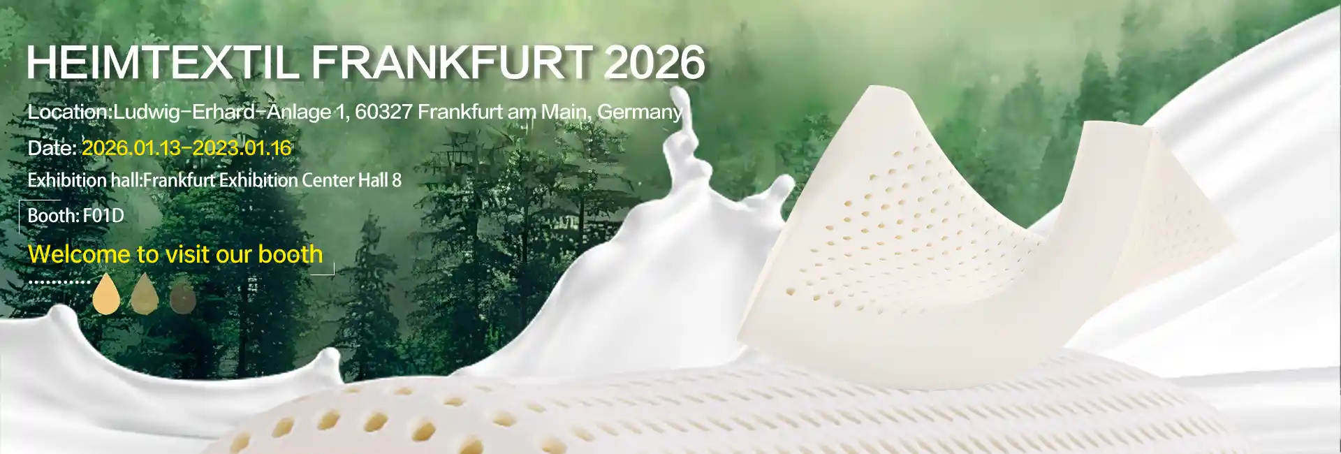 Mākaukau no 2026 International Home and Commercial Textile Fair? E kipa iā Jiasheng Latex ma F01D